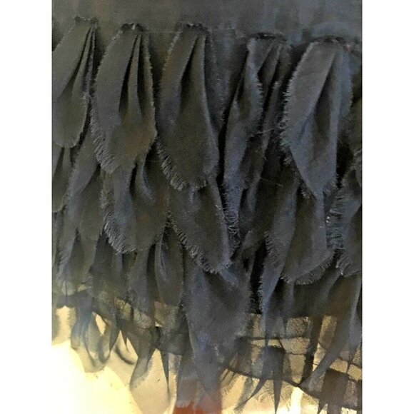 Phoebe Couture Navy Blue Semi Formal Silk Cocktail Dress Strapless Sweetheart 6 - Picture 3 of 12